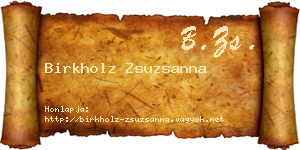 Birkholz Zsuzsanna névjegykártya
